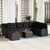 Garden Sofa Set 10 pcs Black
