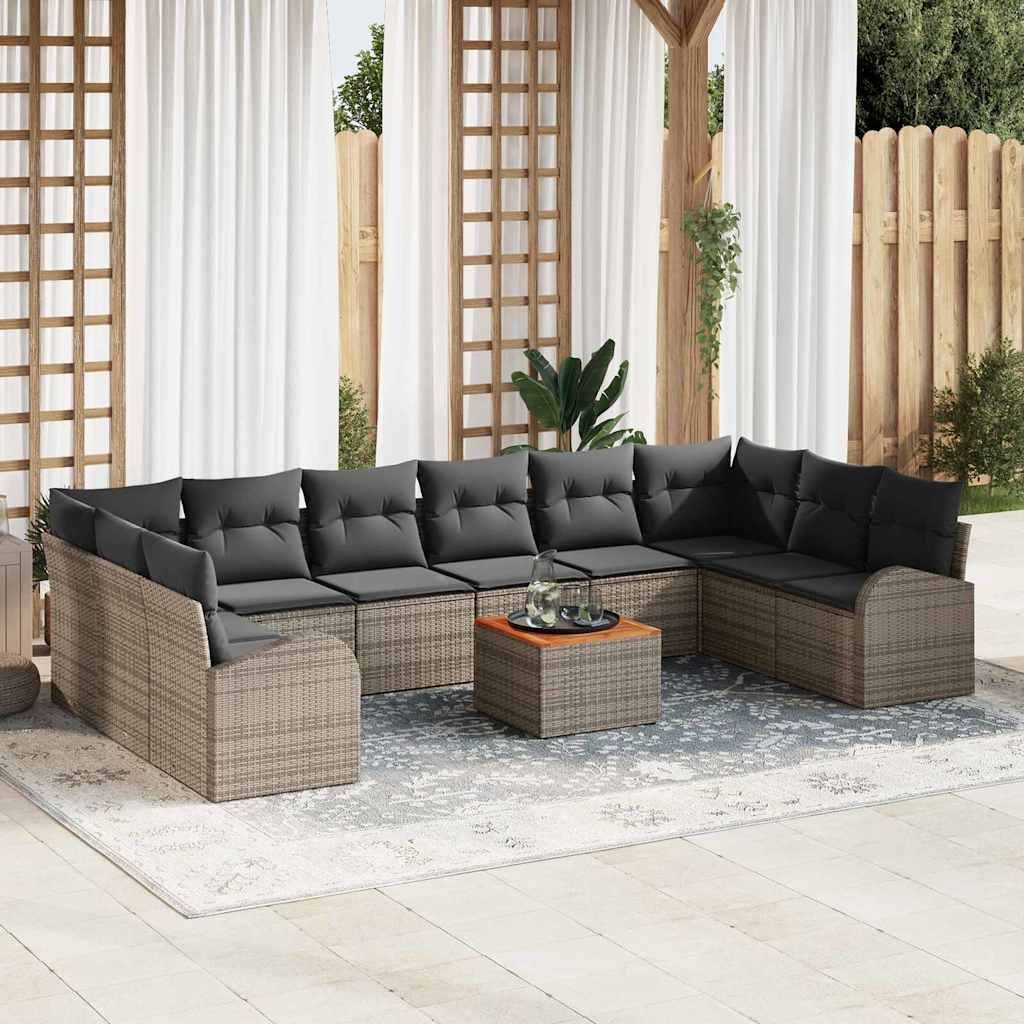 Garden Sofa Set 11 pcs Grey