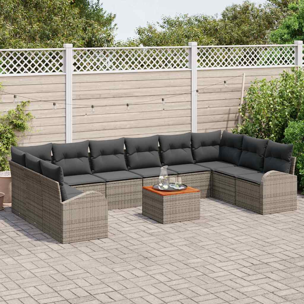 Garden Sofa Set 11 pcs Grey