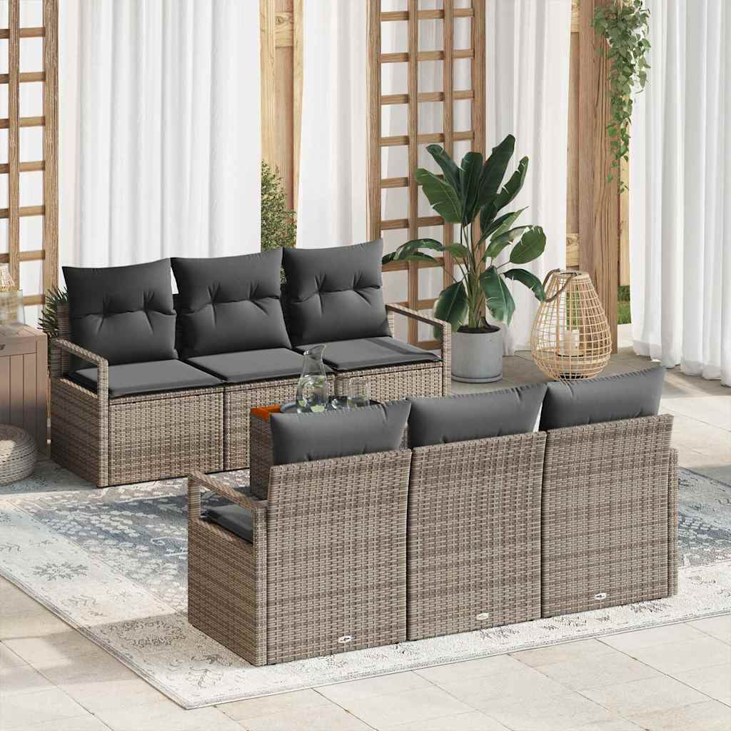 Garden Sofa Set 7 pcs Grey
