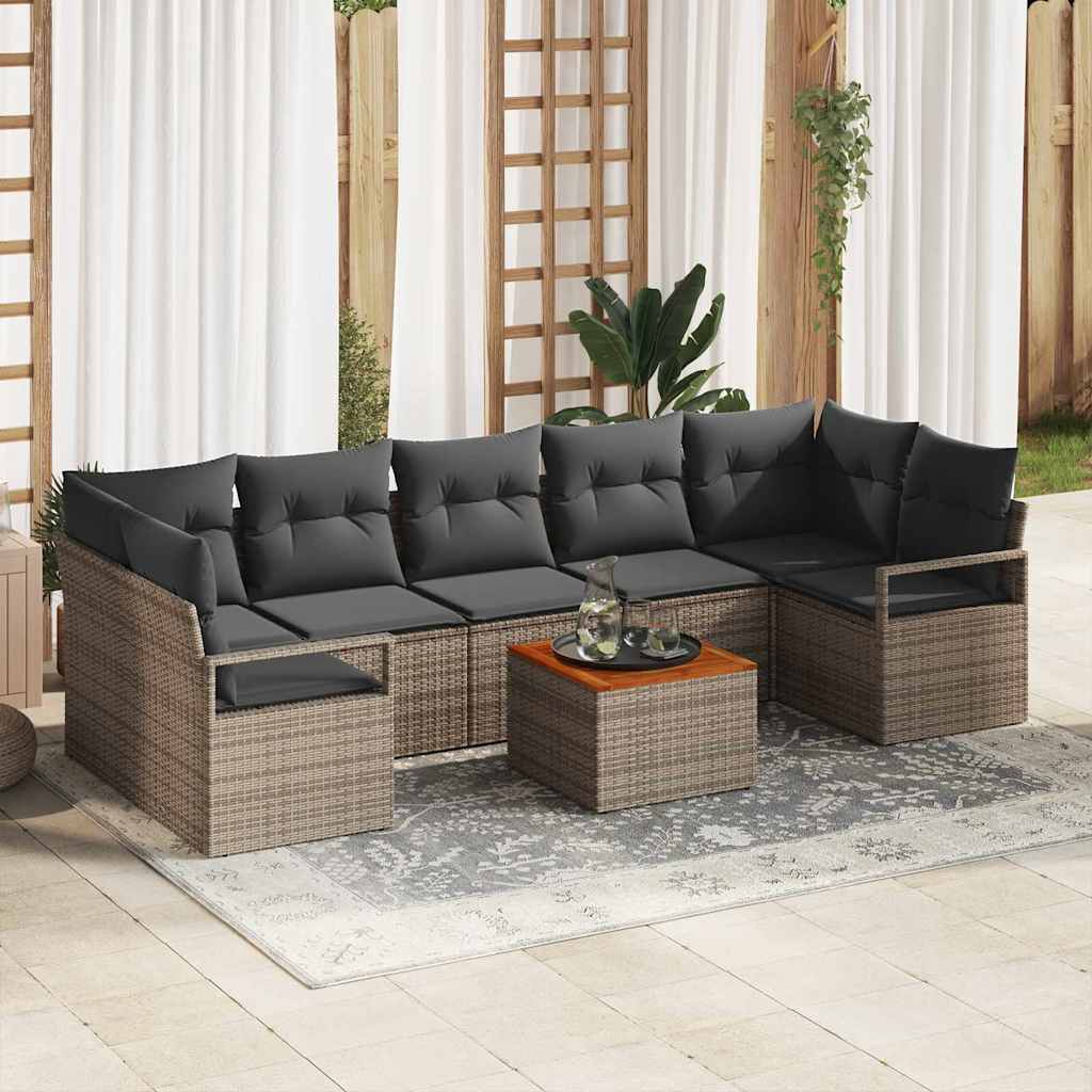 Garden Sofa Set 8 pcs Grey