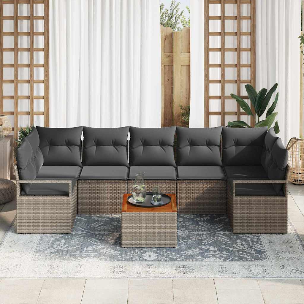 Garden Sofa Set 8 pcs Grey