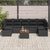 Garden Sofa Set 8 pcs Black