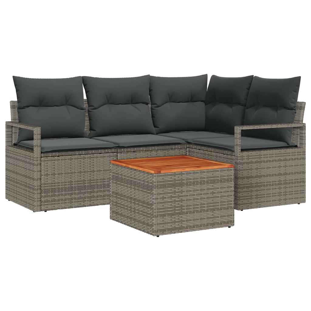 Garden Sofa Set 5 pcs Grey