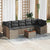 Garden Sofa Set 8 pcs Grey