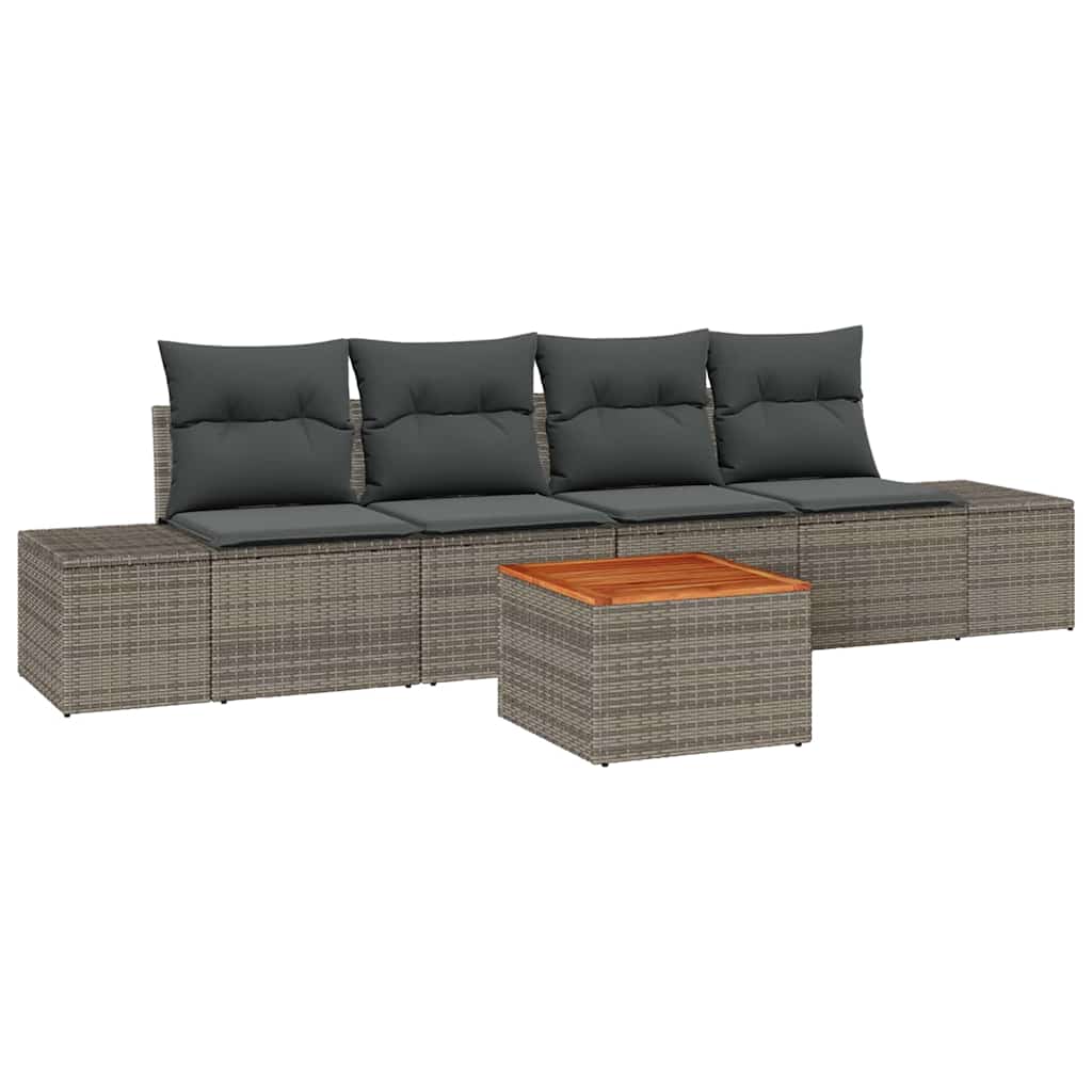 Garden Sofa Set 5 pcs Grey