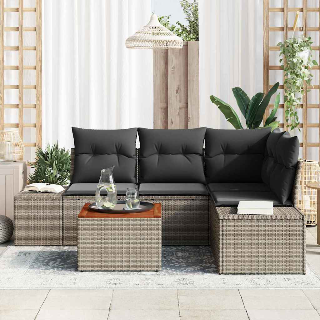 Garden Sofa Set 5 pcs Grey