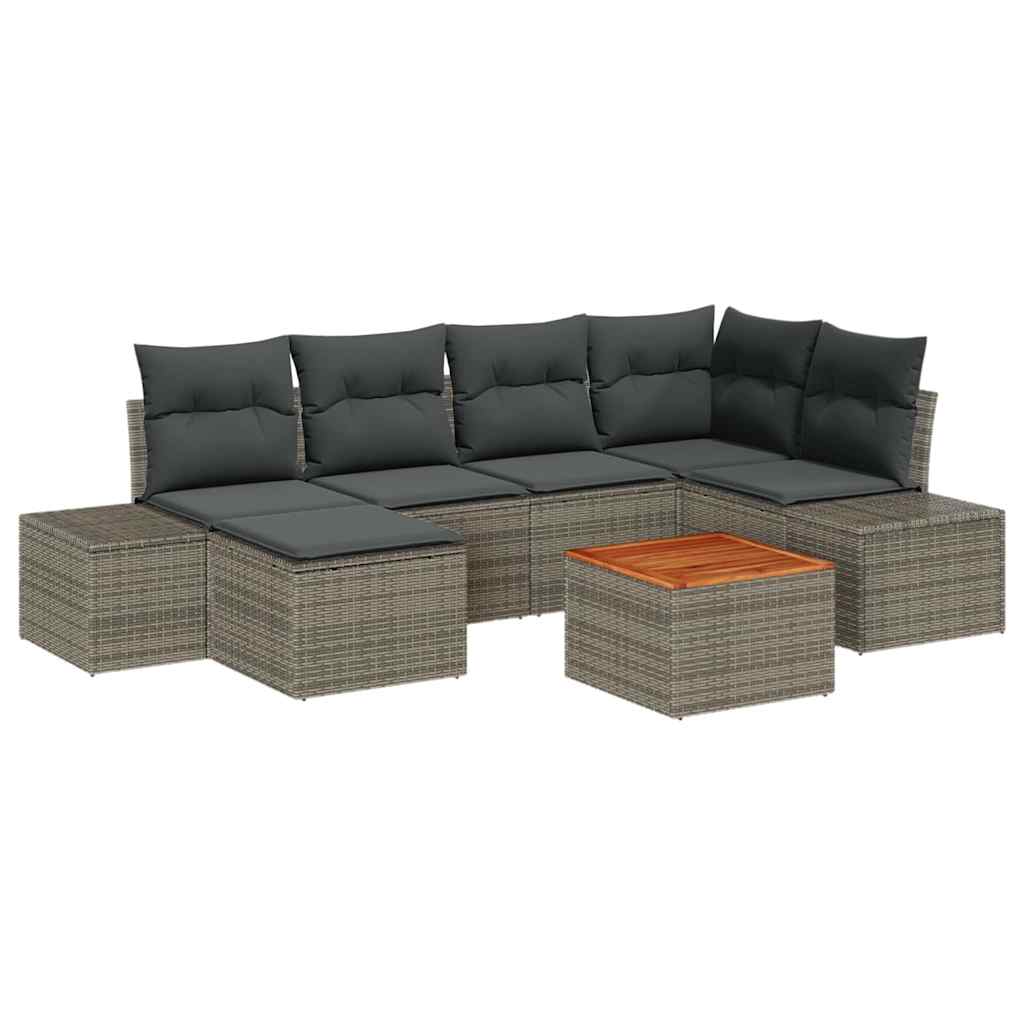 Garden Sofa Set 7 pcs Grey