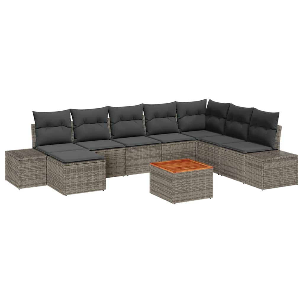 Garden Sofa Set 9 pcs Grey