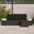 Garden Sofa Set 4 pcs Black 184 x 62 x 85 cm Poly rattan