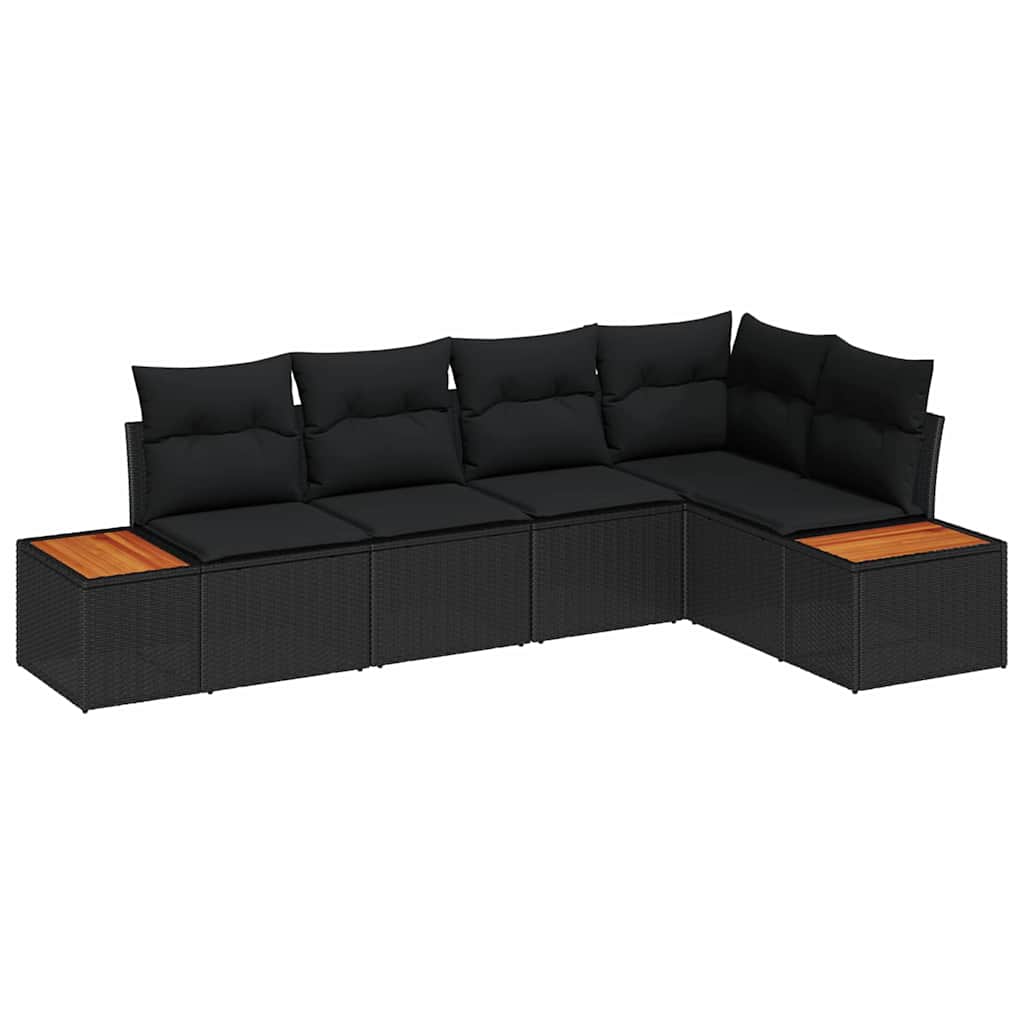 Garden Sofa Set 5 pcs Black 264 x 154 x 85 cm Poly rattan