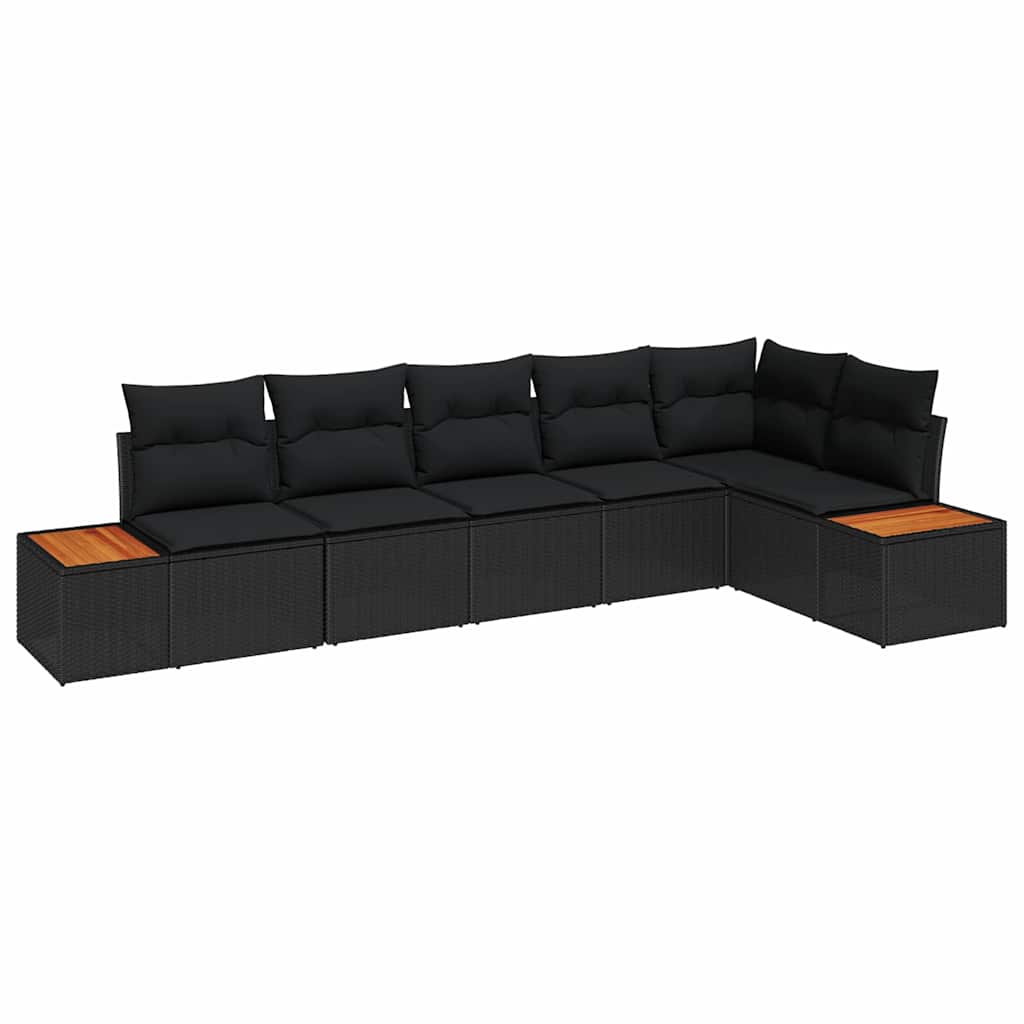 Garden Sofa Set 6 pcs Black 319 x 154 x 85 cm Poly rattan