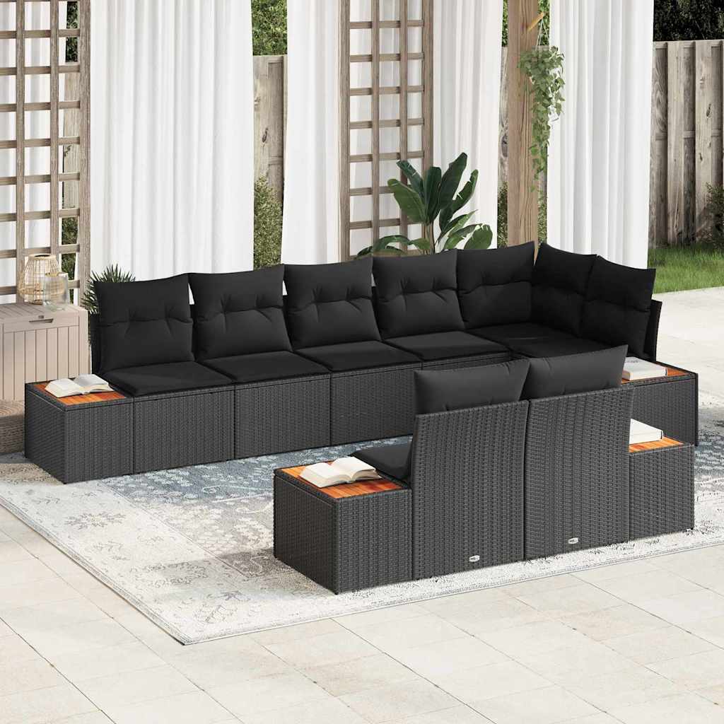 Garden Sofa Set 8 pcs Black 319 x 154 x 85 cm Poly rattan