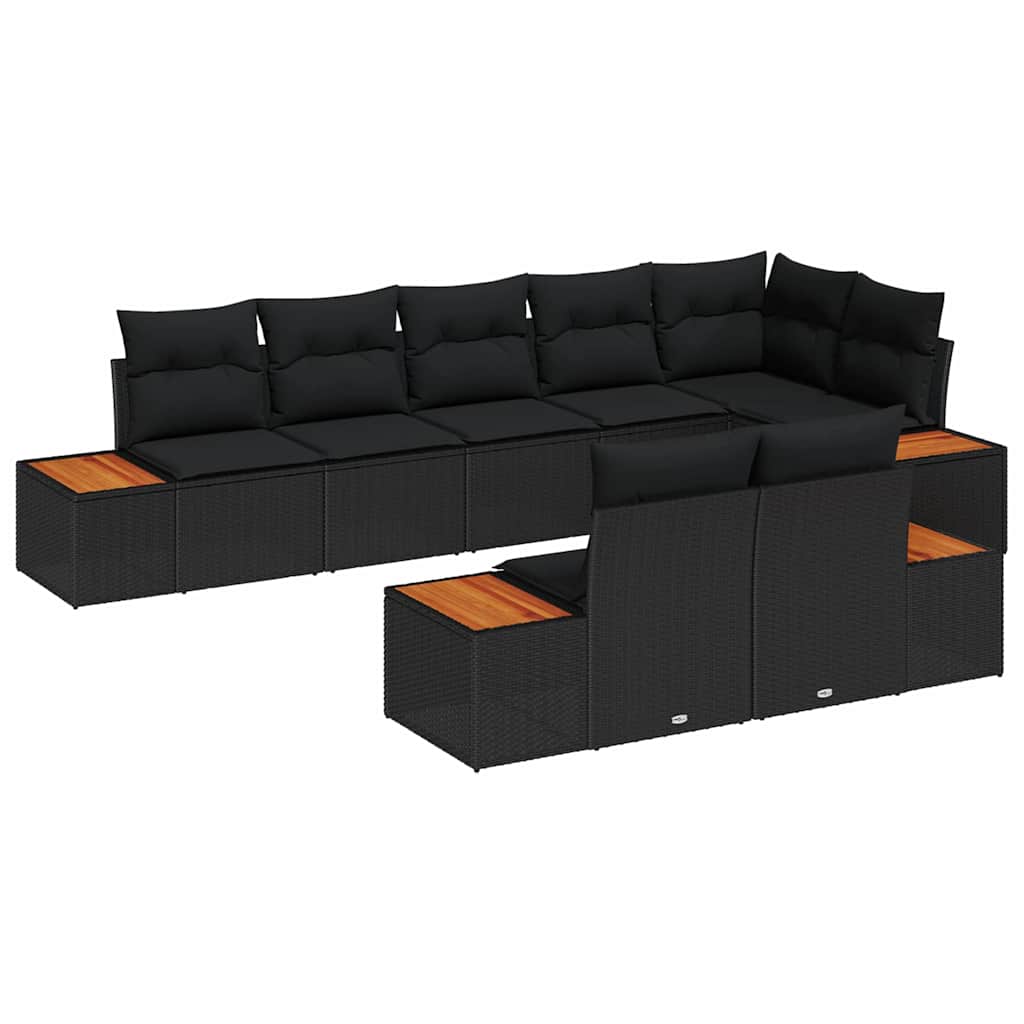 Garden Sofa Set 8 pcs Black 319 x 154 x 85 cm Poly rattan