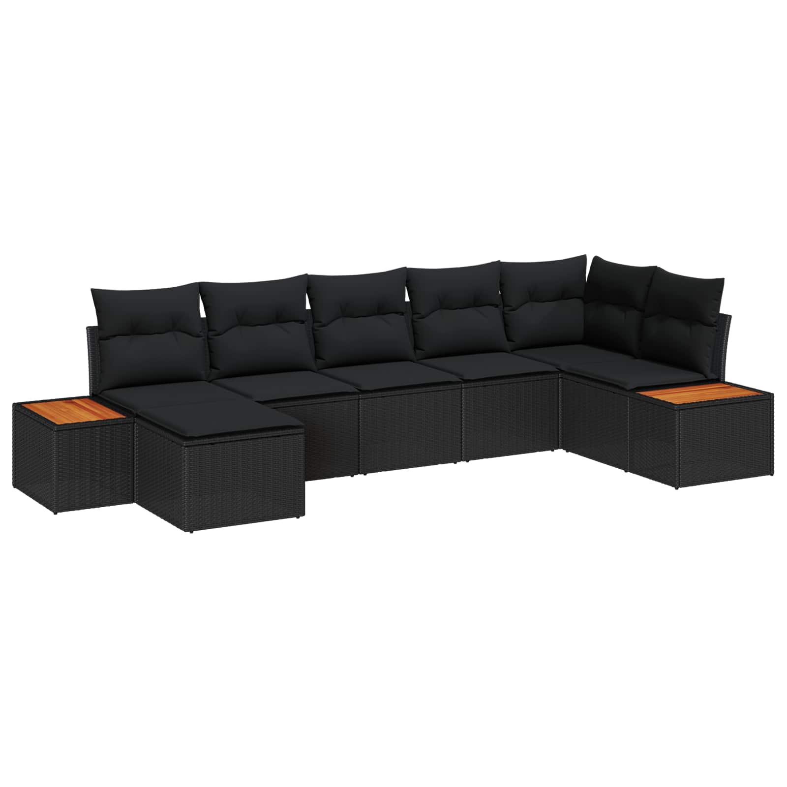 Garden Sofa Set with Cushion 8 pcs Black Poly Rattan