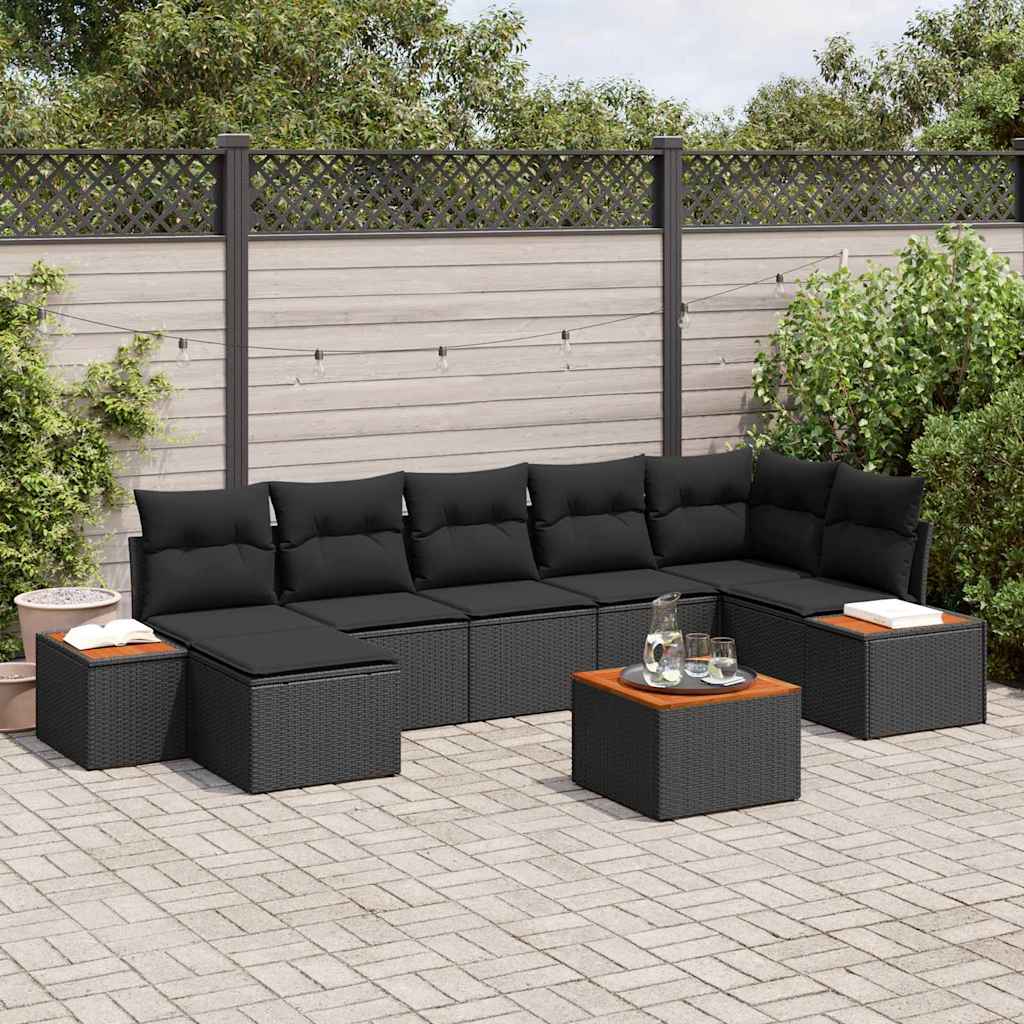 Garden Sofa Set 8 pcs Black 319 x 154 x 85 cm Poly rattan