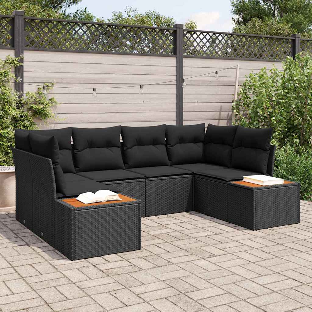 Garden Sofa Set 6 pcs Black 234 x 154 x 85 cm Poly rattan