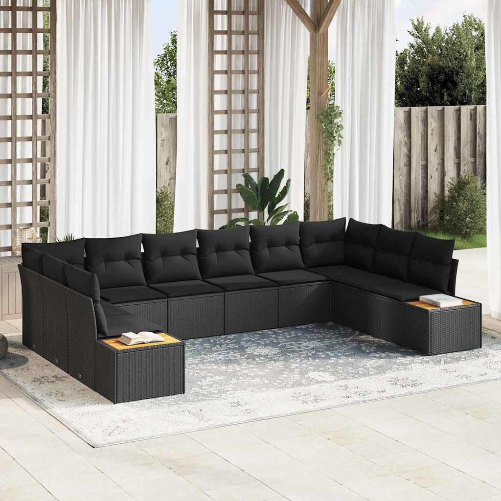 Garden Sofa Set 10 pcs Black 344 x 209 x 85 cm Poly rattan
