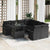 Garden Sofa Set with Cushion 9 pcs Black Poly rattan