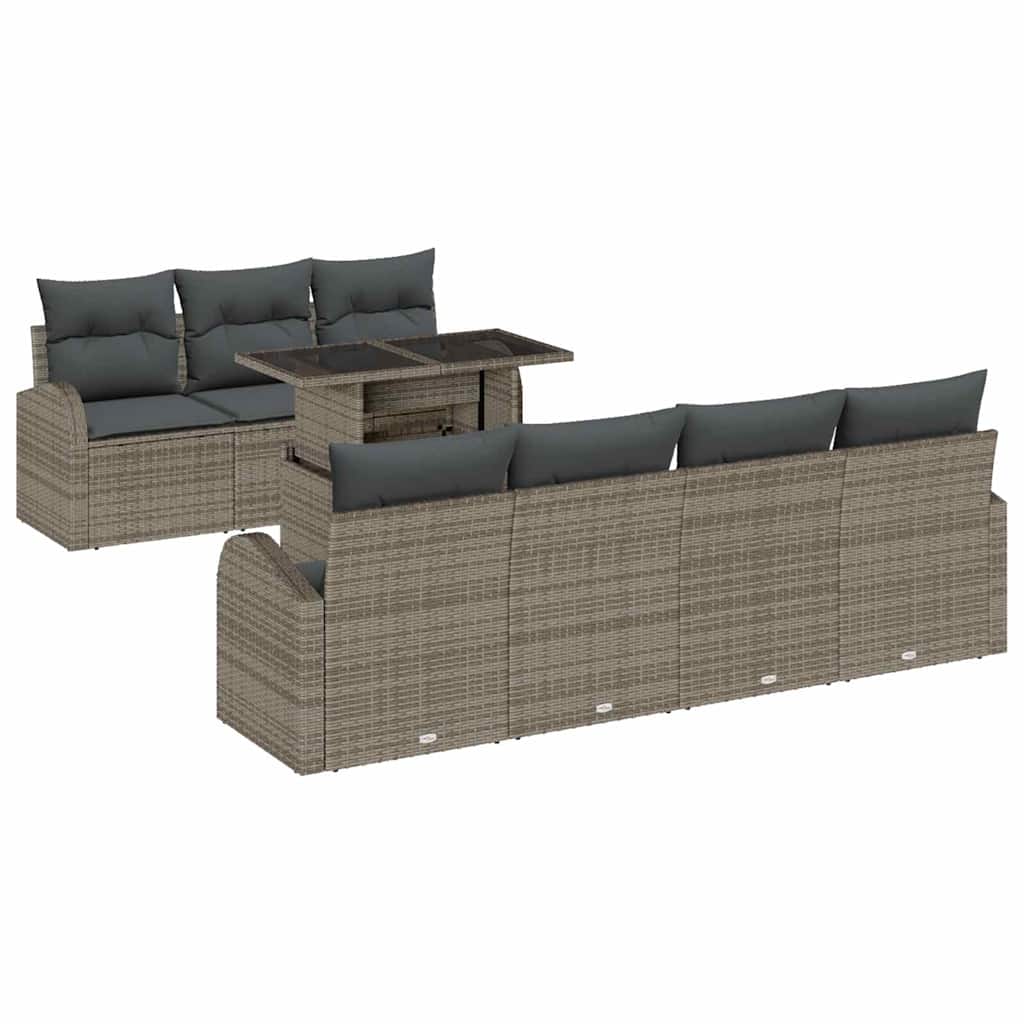 Garden Sofa Set Manual 8 pcs Grey 100 x 55 x 73 cm Poly rattan