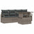 Garden Sofa Set with Storage 5 pcs Grey Poly rattan