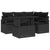 Garden Sofa Set with Storage 5 pcs Black Poly rattan