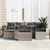 Garden Sofa Set with Storage 7 pcs Grey Poly rattan
