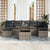 Garden Sofa Set with Storage 8 pcs Grey Poly rattan