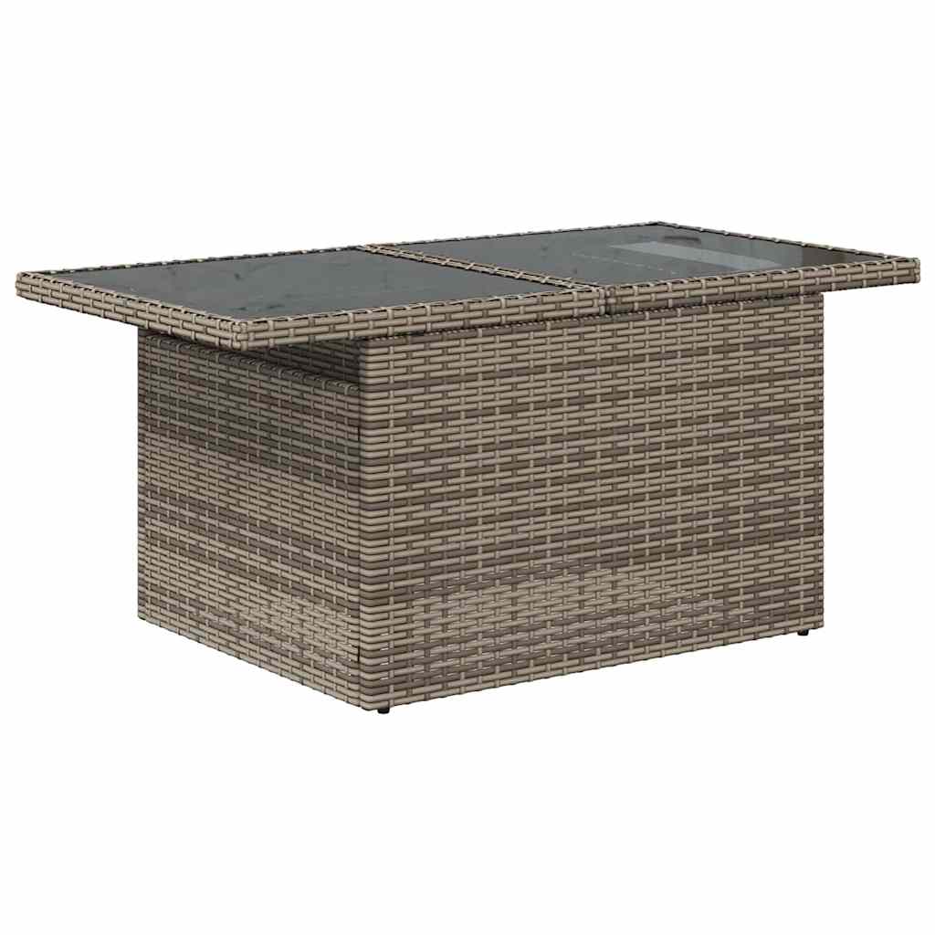Garden Sofa Set with Storage 9 pcs Grey Poly rattan