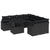 Garden Sofa Set with Storage 9 pcs Black Poly rattan