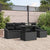 Garden Sofa Set 6 pcs Black Poly Rattan, Powder-Coated Steel