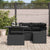 Garden Sofa Set with Cushion 5 pcs Black 100 x 55 x 73 cm