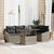 Garden Sofa Set with Cushion 6 pcs Grey 100 x 55 x 73 cm