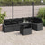 Garden Sofa Set with Cushion 7 pcs Black 100 x 55 x 73 cm