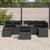 Garden Sofa Set 8 pcs Black Poly Rattan, Powder-Coated Steel