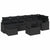 Garden Sofa Set 8 pcs Black Poly Rattan, Powder-Coated Steel
