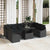 Garden Sofa Set with Cushion 10 pcs Black 100 x 55 x 73 cm