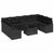Garden Sofa Set with Cushion 10 pcs Black 100 x 55 x 73 cm