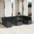 Garden Sofa Set with Cushion 11 pcs Black 100 x 55 x 73 cm