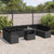 Garden Sofa Set with Cushion 11 pcs Black 100 x 55 x 73 cm