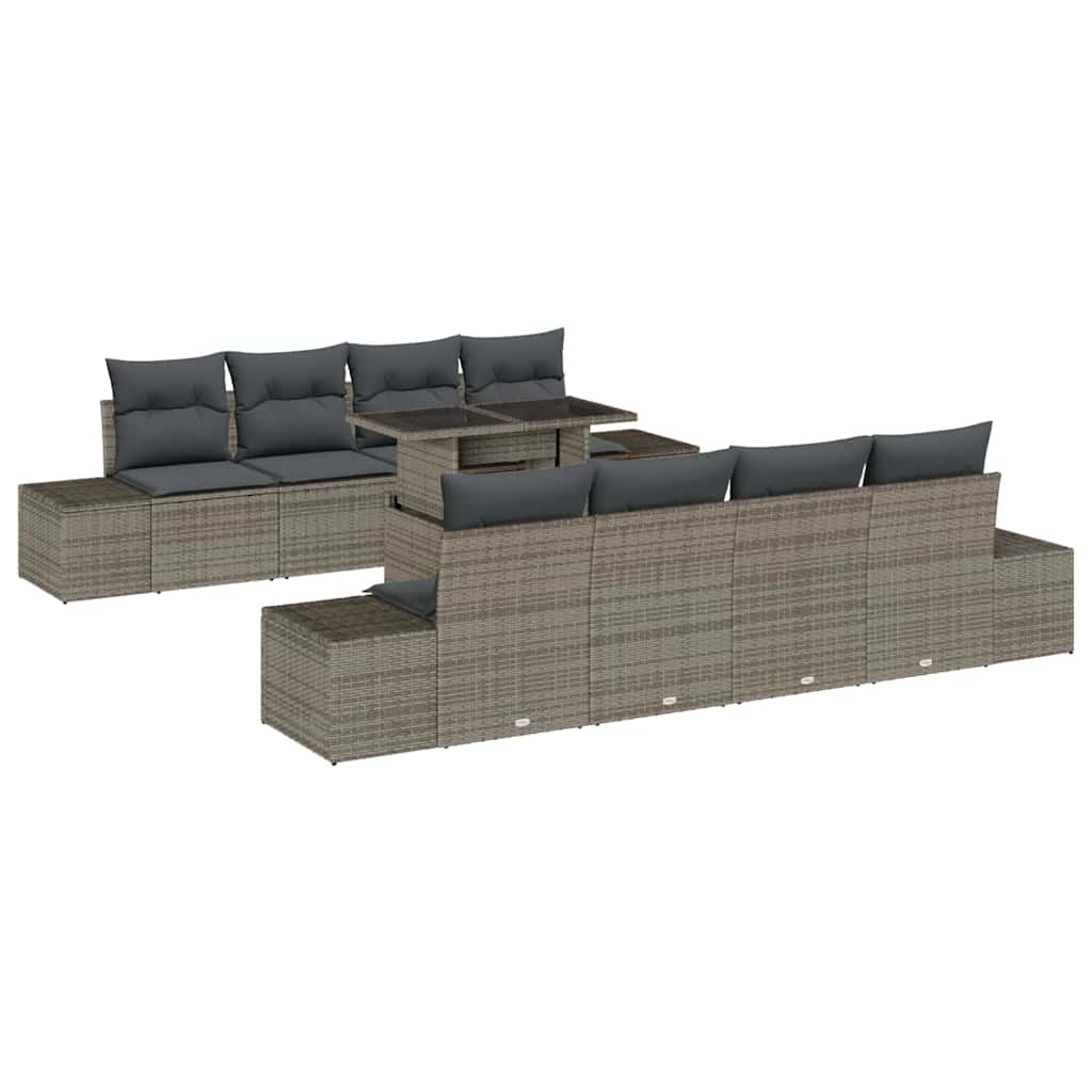 Garden Sofa Set with Cushion 7 pcs Grey 100 x 55 x 73 cm