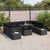 Garden Sofa Set with Storage 10 pcs Black Poly rattan