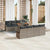Garden Sofa Set with Storage 9 pcs Grey Poly rattan
