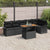 Garden Sofa Set with Storage 7 pcs Black Poly rattan