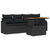 Garden Sofa Set with Storage 5 pcs Black Poly rattan