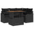Garden Sofa Set with Storage 5 pcs Black Poly rattan