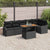 Garden Sofa Set with Storage 7 pcs Black Poly rattan