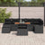 Garden Sofa Set with Storage 8 pcs Black Poly rattan