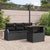 Garden Sofa Set with Storage 5 pcs Black Poly rattan