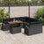 Garden Sofa Set with Storage 9 pcs Black Poly rattan